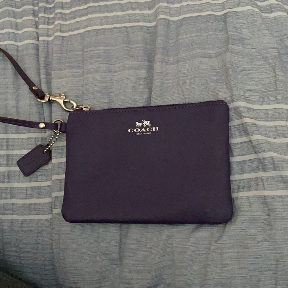 Purple Coach wristlet